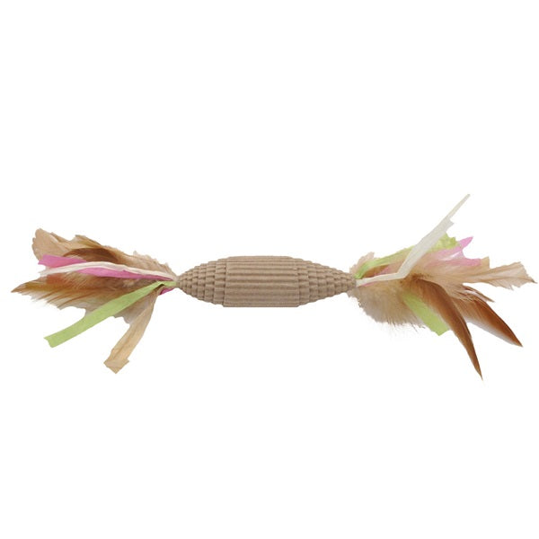 Coastal Pet Turbo Natural Cat Toy Candy Corrugated with Feather 9-Inch