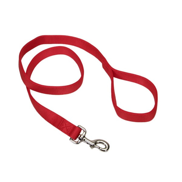 Coastal Double-Ply Nylon Dog Leash, Red, 1" x 6' - Durable Training Lead