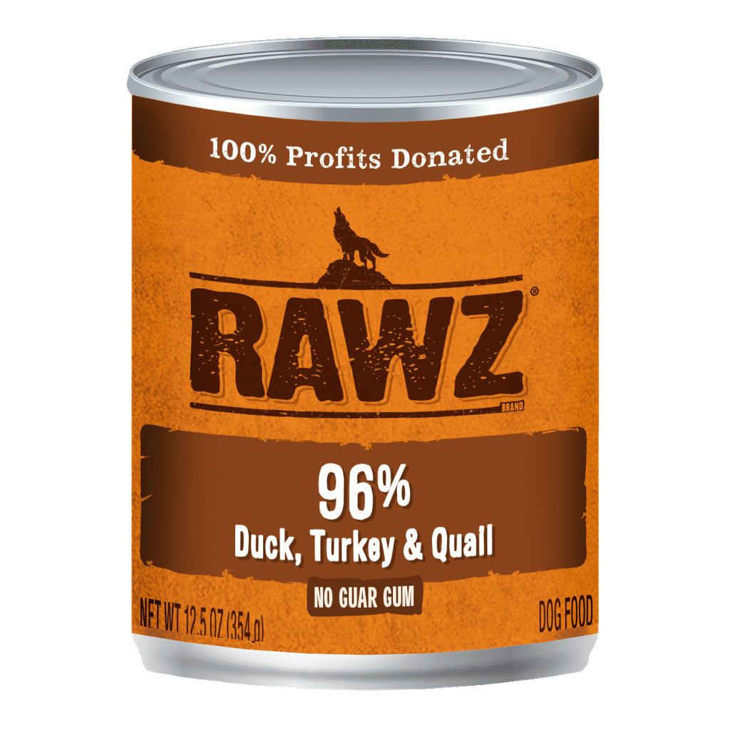 RAWZ 96% Duck, Turkey & Quail Canned Dog Food - 12.5oz Can