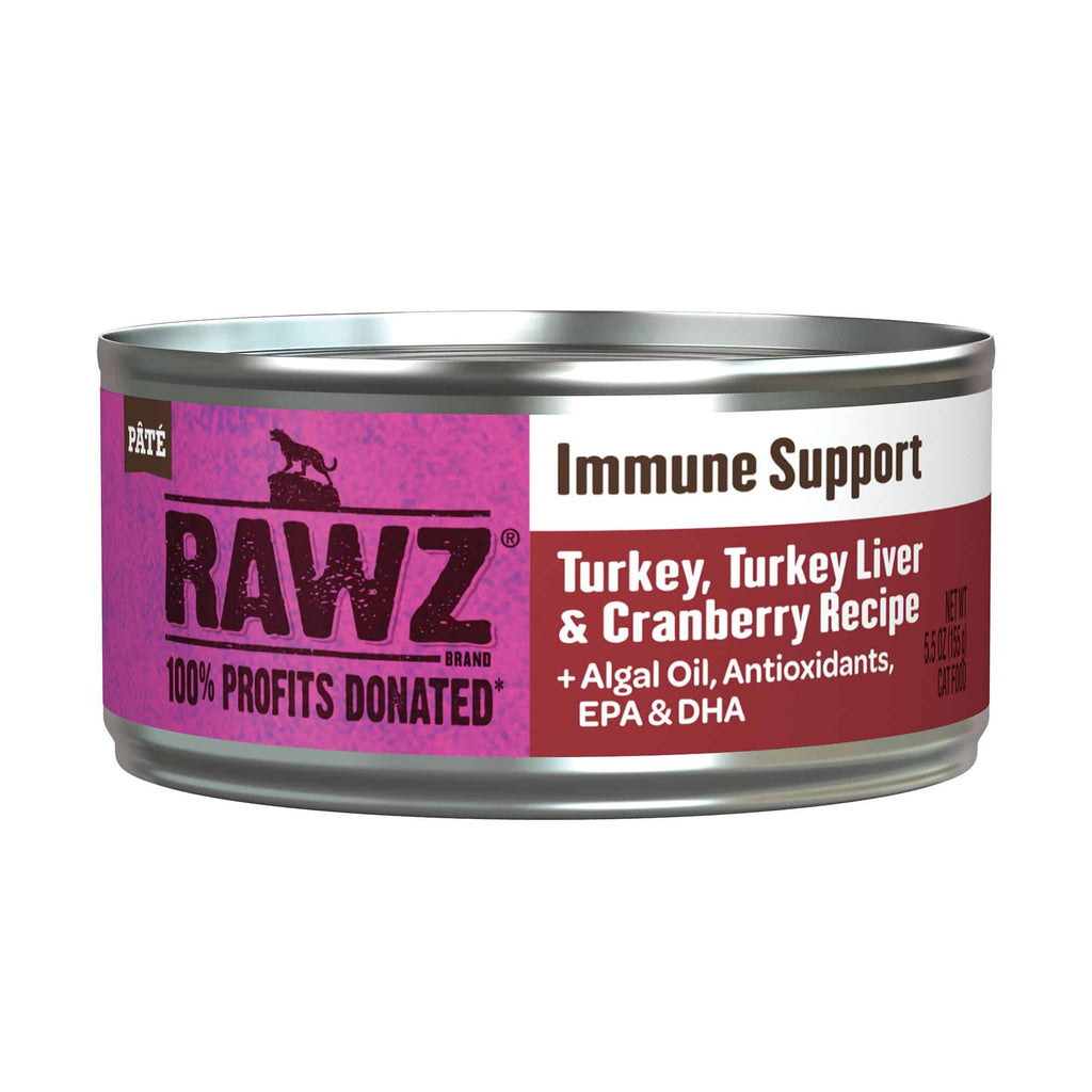 Rawz Immune Support Turkey & Liver Cat Food, 5.5 oz Can