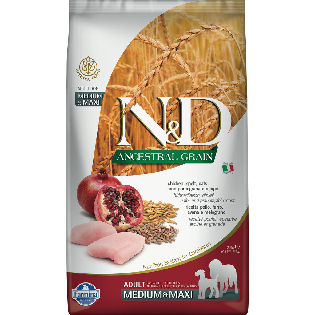 Farmina N&D Ancestral Grain Chicken & Pomegranate Adult Medium/Maxi Breed Dry Dog Food