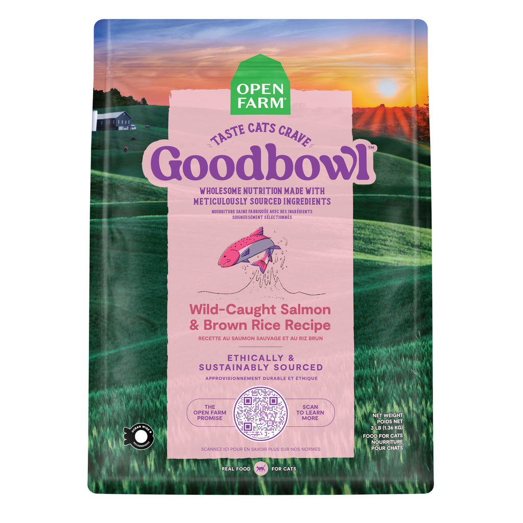 Open Farm Goodbowl Wild-Caught Salmon & Brown Rice Recipe Dry Cat Food, 3 lb Bag