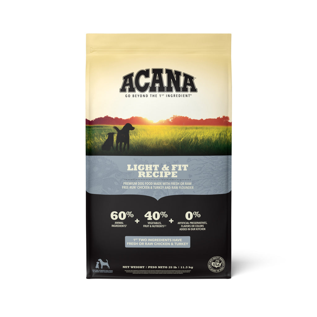Acana Heritage Light & Fit Dry Dog Food, 25 lb Bag, Grain-Free, Healthy Weight