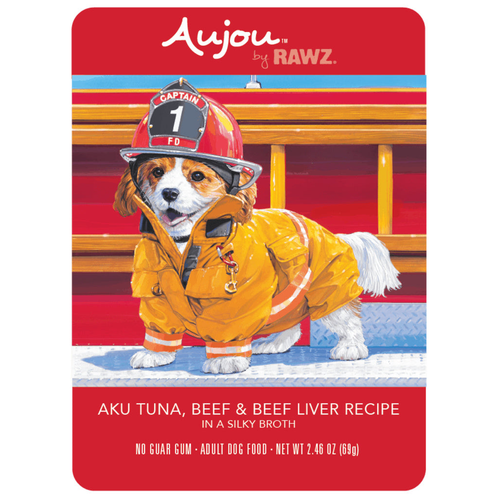 Rawz Aujou Tuna Beef & Beef Liver Pouch Dog Food, 2.5 oz Wet Food