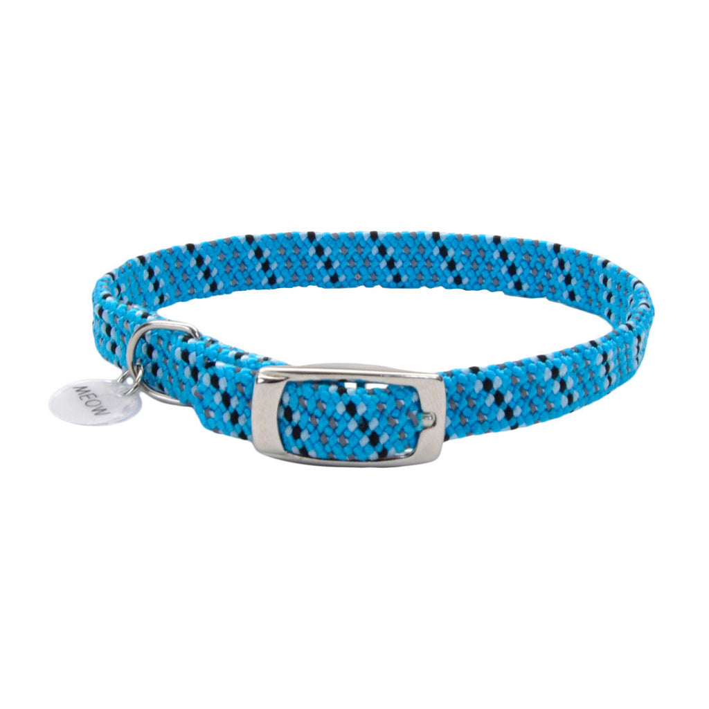 Coastal Pet Elastacat Reflective Safety Collar with Charm - Blue/Black