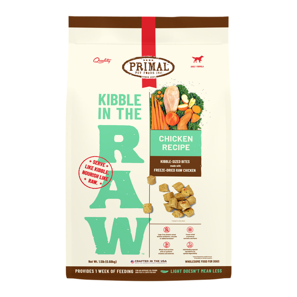 Primal Kibble in the Raw Chicken Recipe Freeze-Dried Dog Food, 1.5 lb