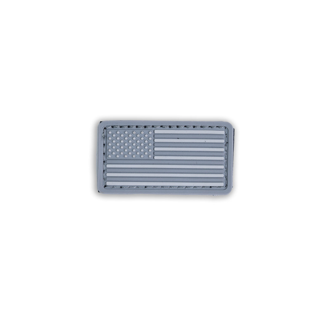 Boss Dog Tactical Collar Patch - Grey USA Flag - Hook-Backed Velcro Patch