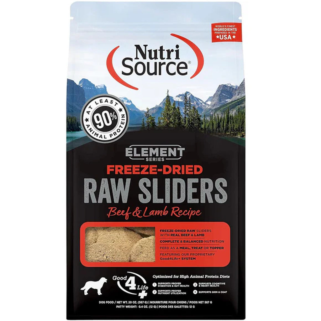 NutriSource Element Freeze-Dried Raw Beef & Lamb Sliders Dog Treats, 20oz