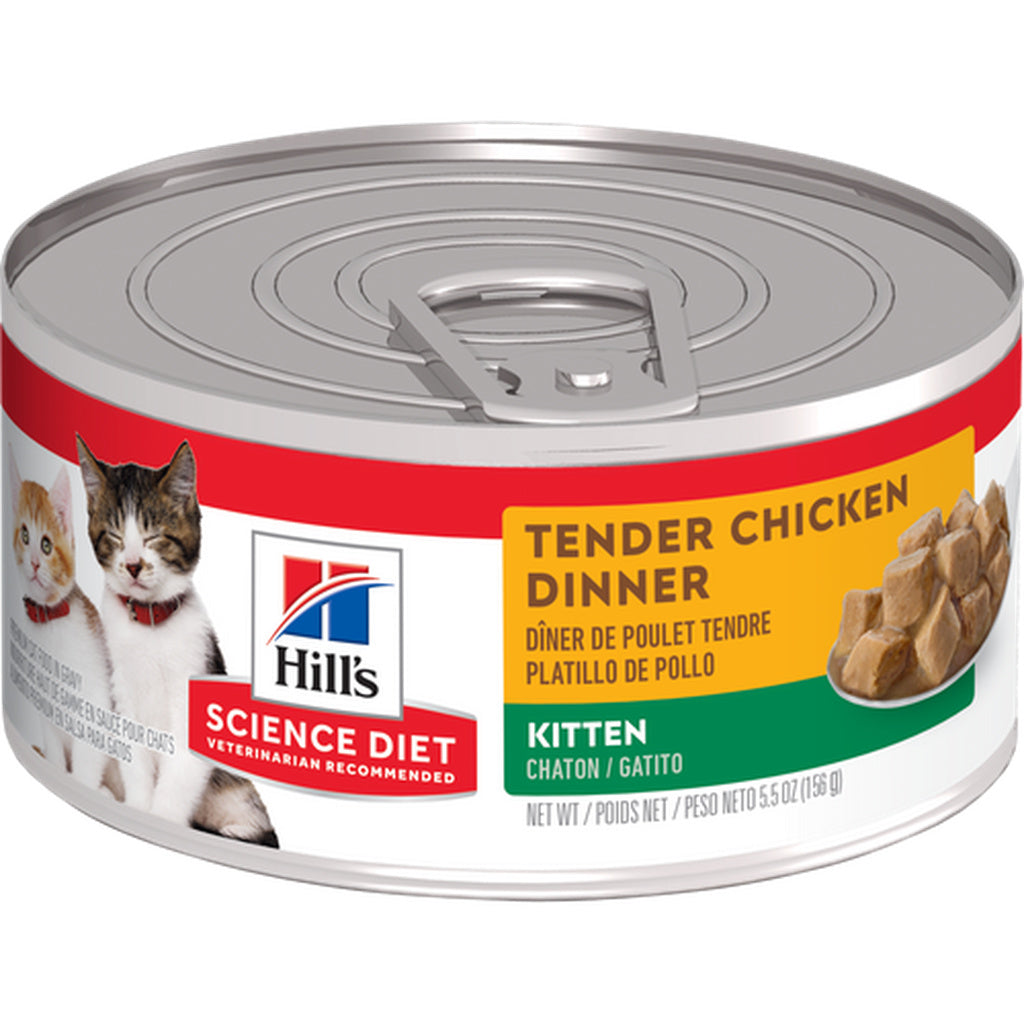 Hill's Science Diet Kitten Tender Chicken Dinner Wet Cat Food, 5.5 oz Can