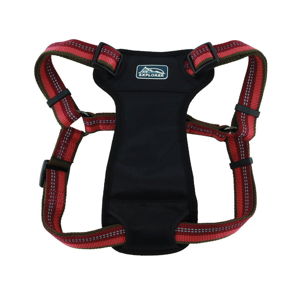 K9 Explorer Reflective Adjustable Padded Dog Harness - Berry, Medium (1" x 20"-30")