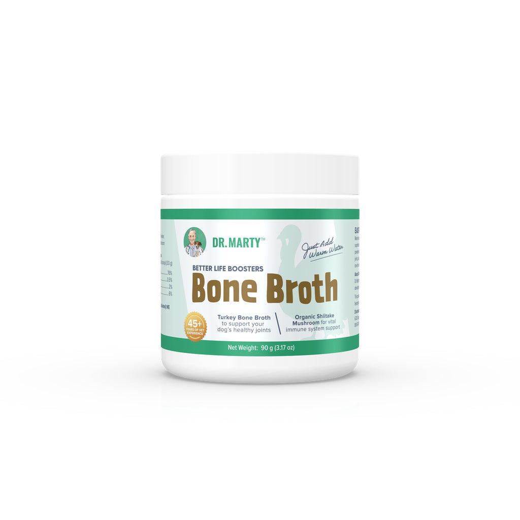 Dr. Marty Better Life Boosters Bone Broth Powder for Dogs - Turkey & Shiitake, 3.17 oz