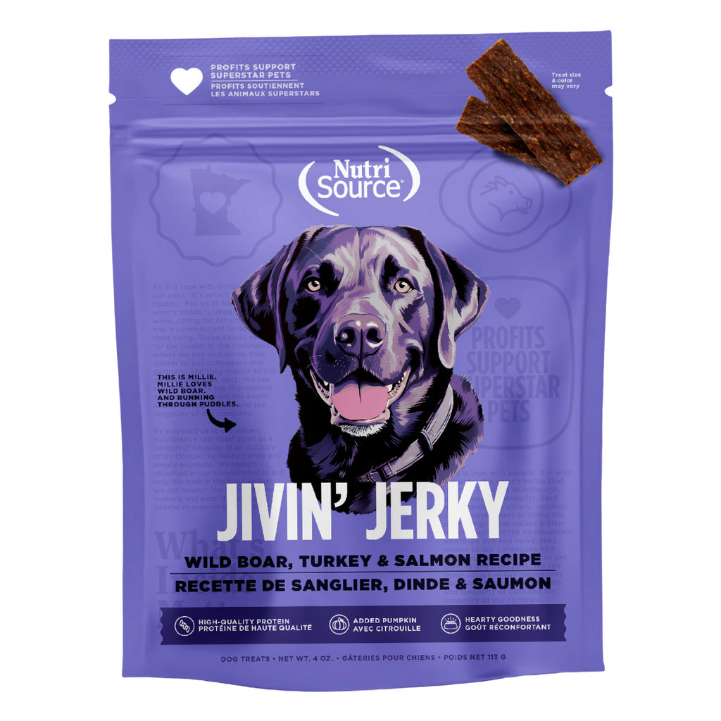 NutriSource Woodlands Select Jerky Dog Treats - Wild Boar, Turkey, & Salmon - Grain-Free, 4 oz