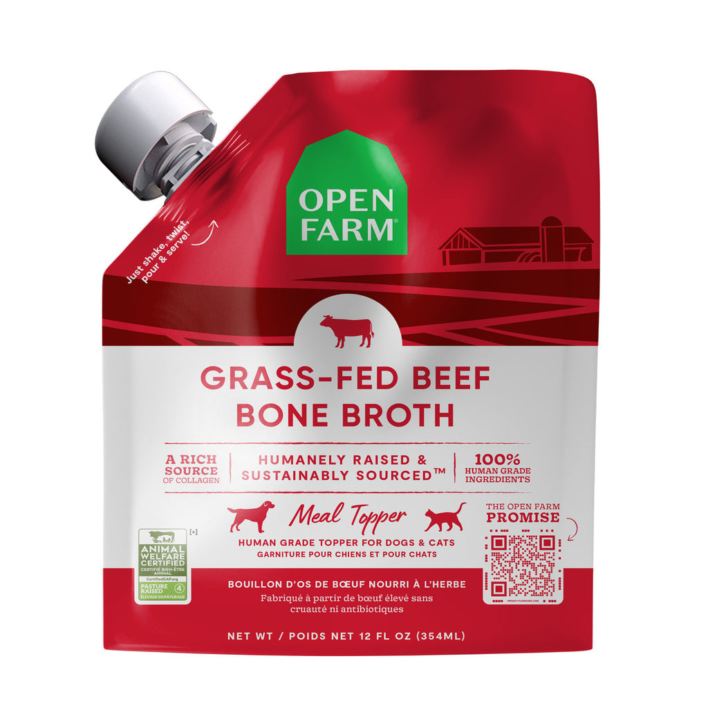 Open Farm Grass-Fed Beef Bone Broth for Dogs & Cats - 12 oz, Food Topper