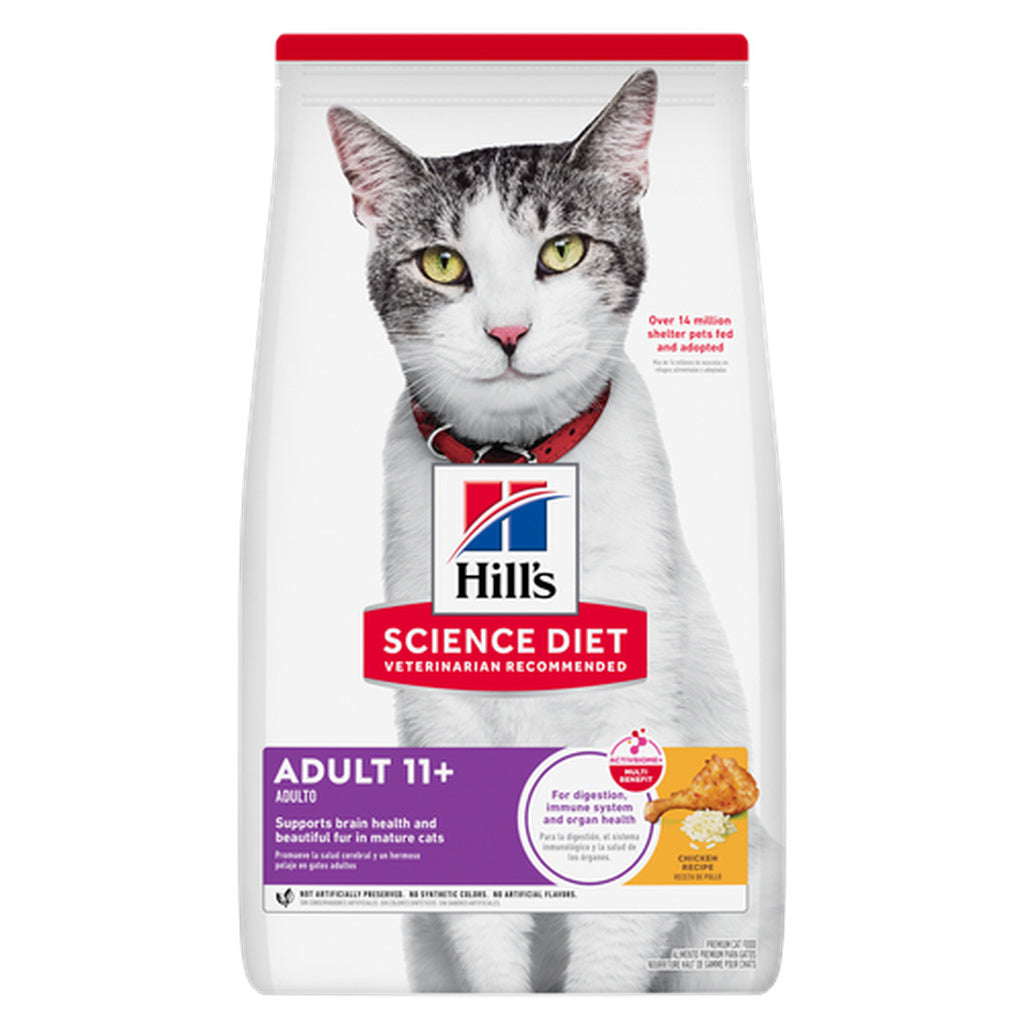 Hill's Science Diet Adult 11+ Senior Chicken Recipe Dry Cat Food, 3.5 lb Bag