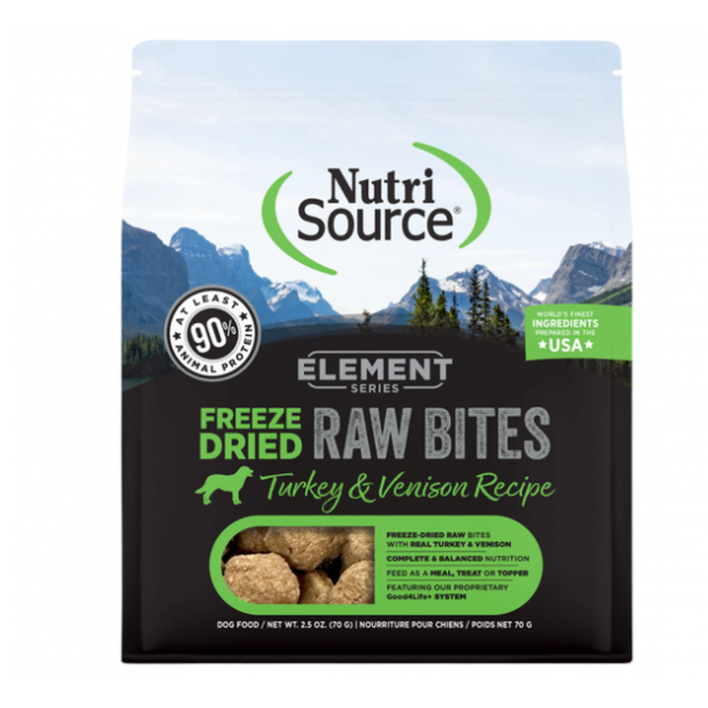 NutriSource Element Series Turkey & Venison Freeze-Dried Raw Bites Dog Treats - 10 oz