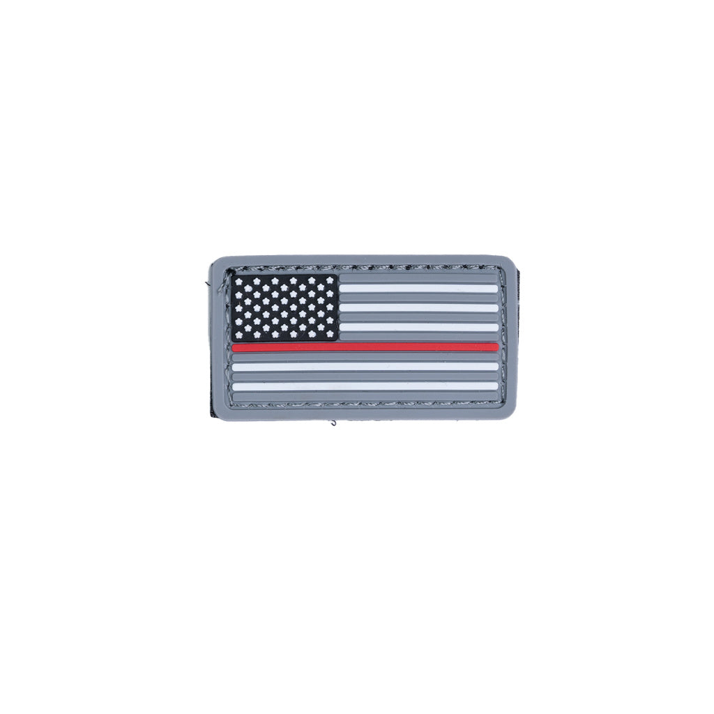 Boss Dog Tactical Collar Patch - USA Thin Red Line - 1x2" Velcro Patch