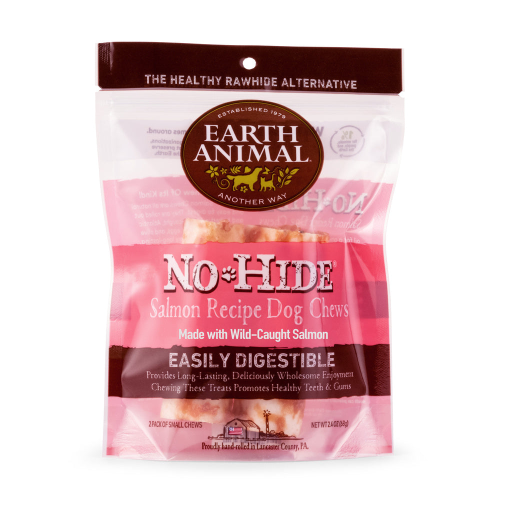 Earth Animal No Hide Dog Chew - Salmon - 4 inch - 2 Pack - Long Lasting & Digestible