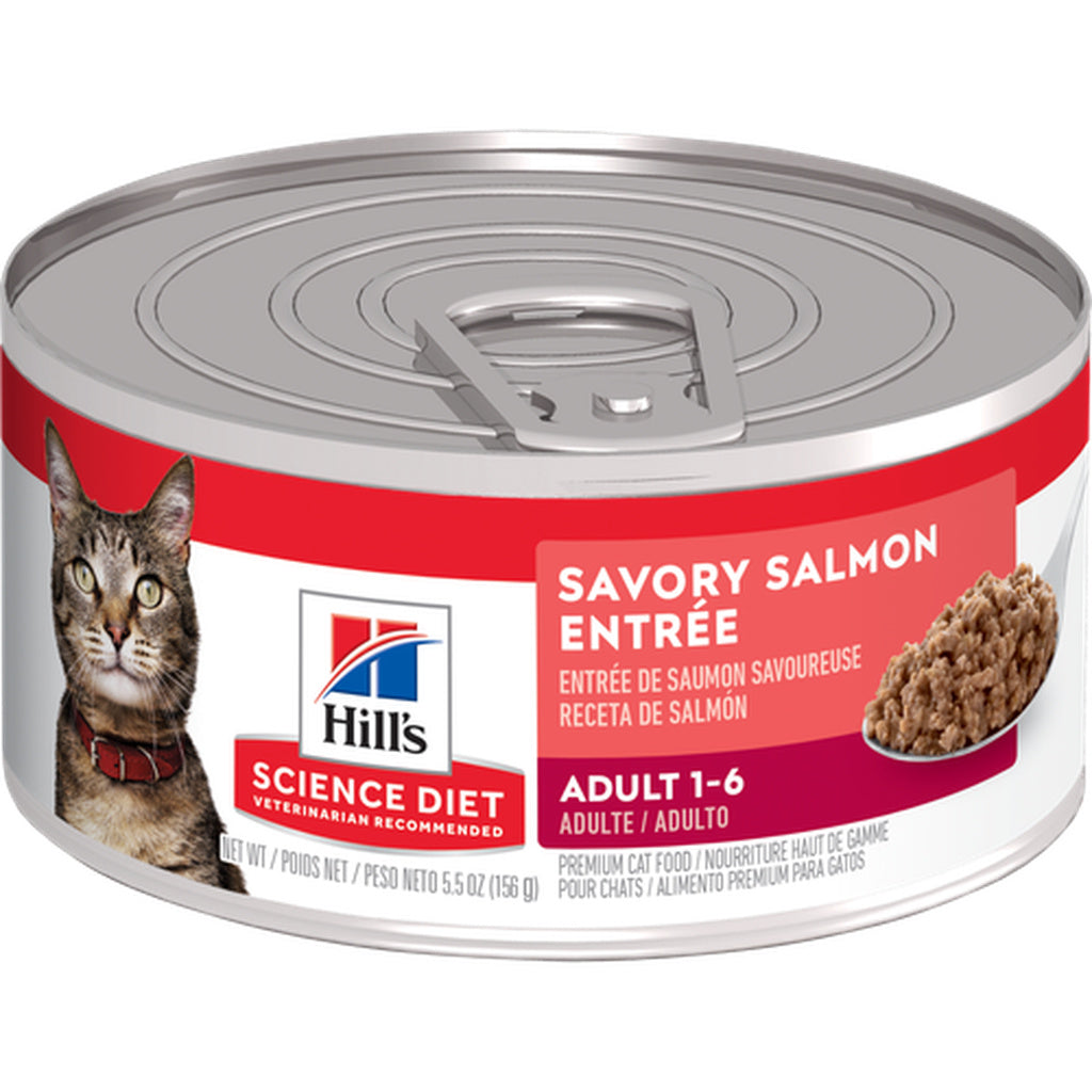 Hill's Science Diet Adult Savory Salmon Entrée Wet Cat Food, 5.5 oz Can