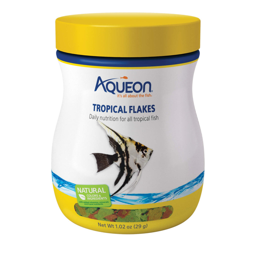 Aqueon Tropical Flakes Fish Food, 1.02 oz - Daily Nutrition for Tropical Fish