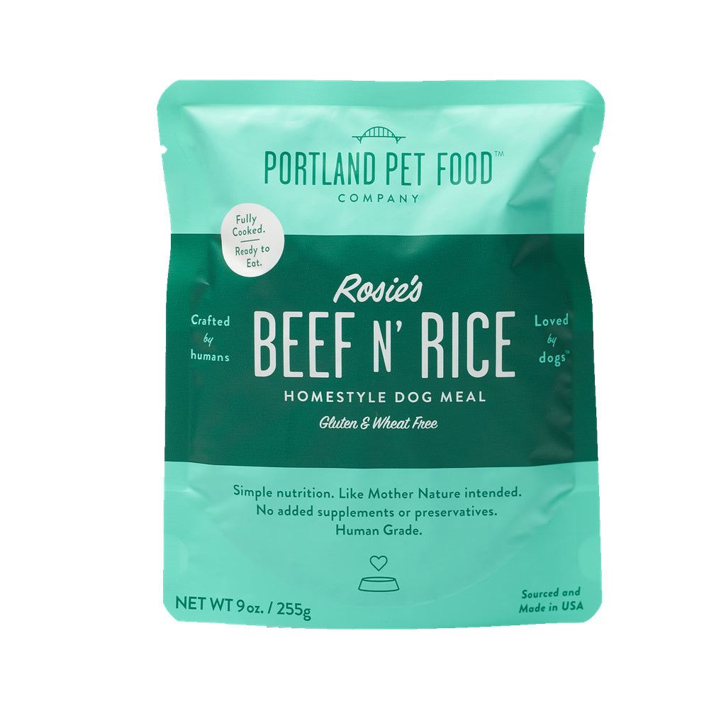 Portland Pet Food Rosie's Beef N' Rice Wet Dog Food Meal Topper, 9 oz Pouch