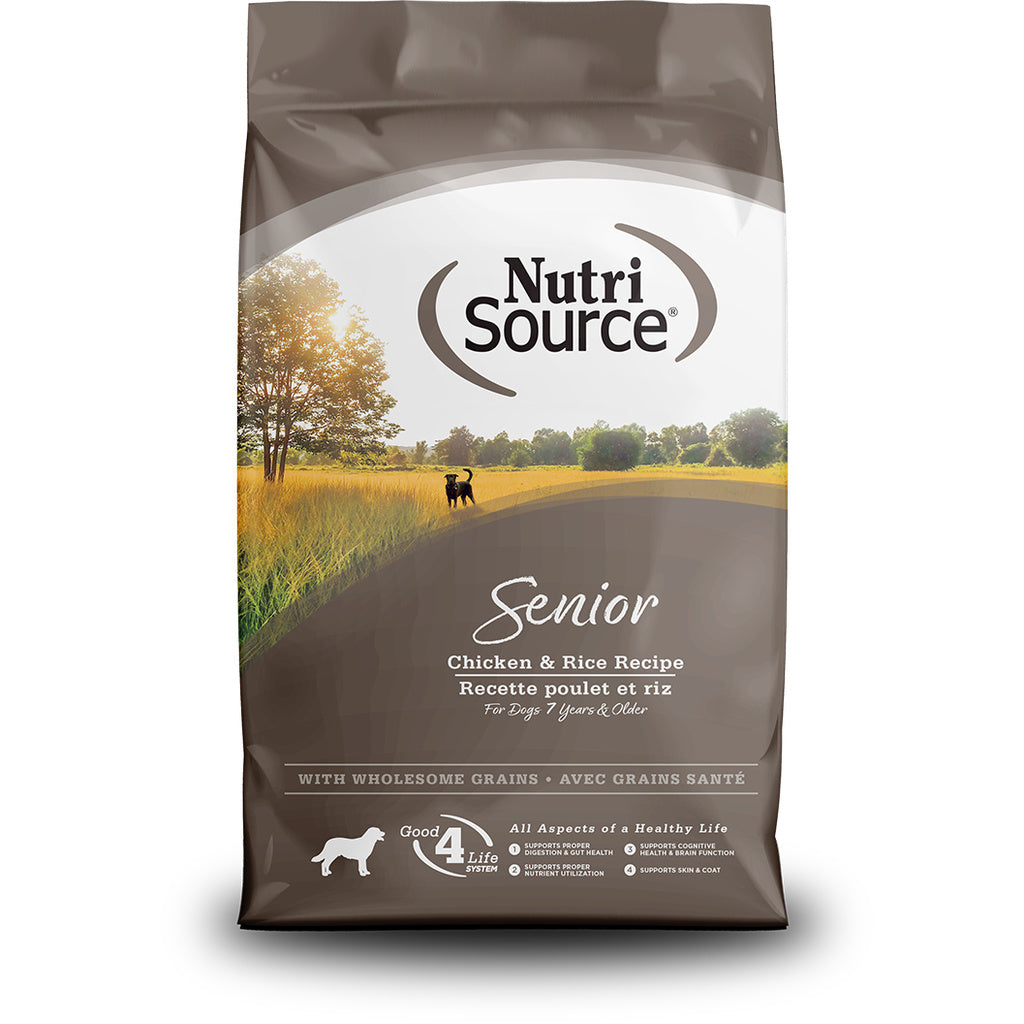 NutriSource Senior Chicken & Rice Dry Dog Food, 12 lb Bag