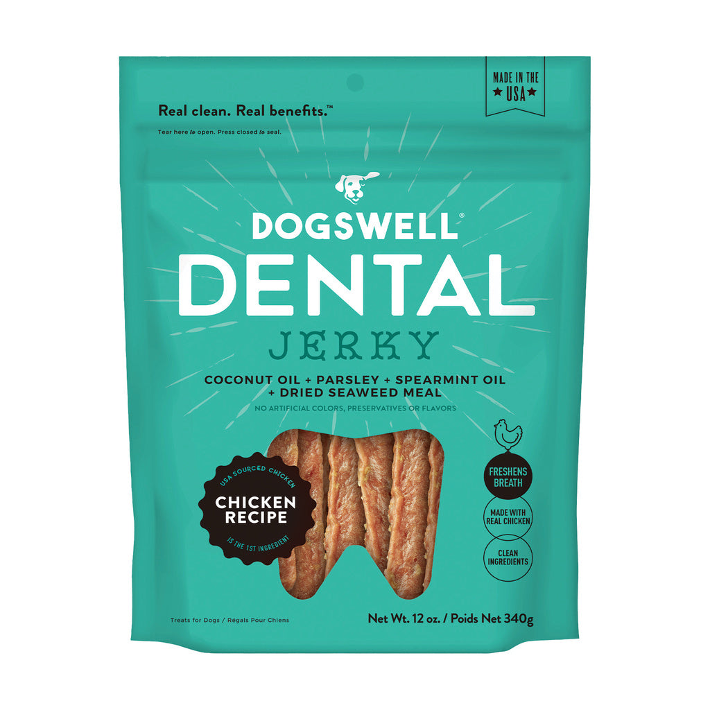 Dogswell Dental Chicken Jerky Dog Treats, 12 oz Bag