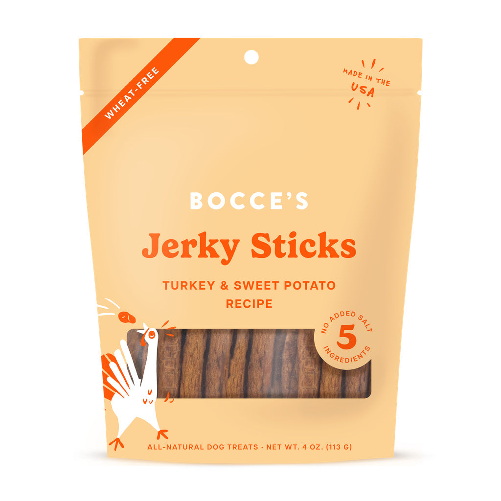 Bocce's Bakery Turkey & Sweet Potato Jerky Sticks Dog Treats - 4 oz