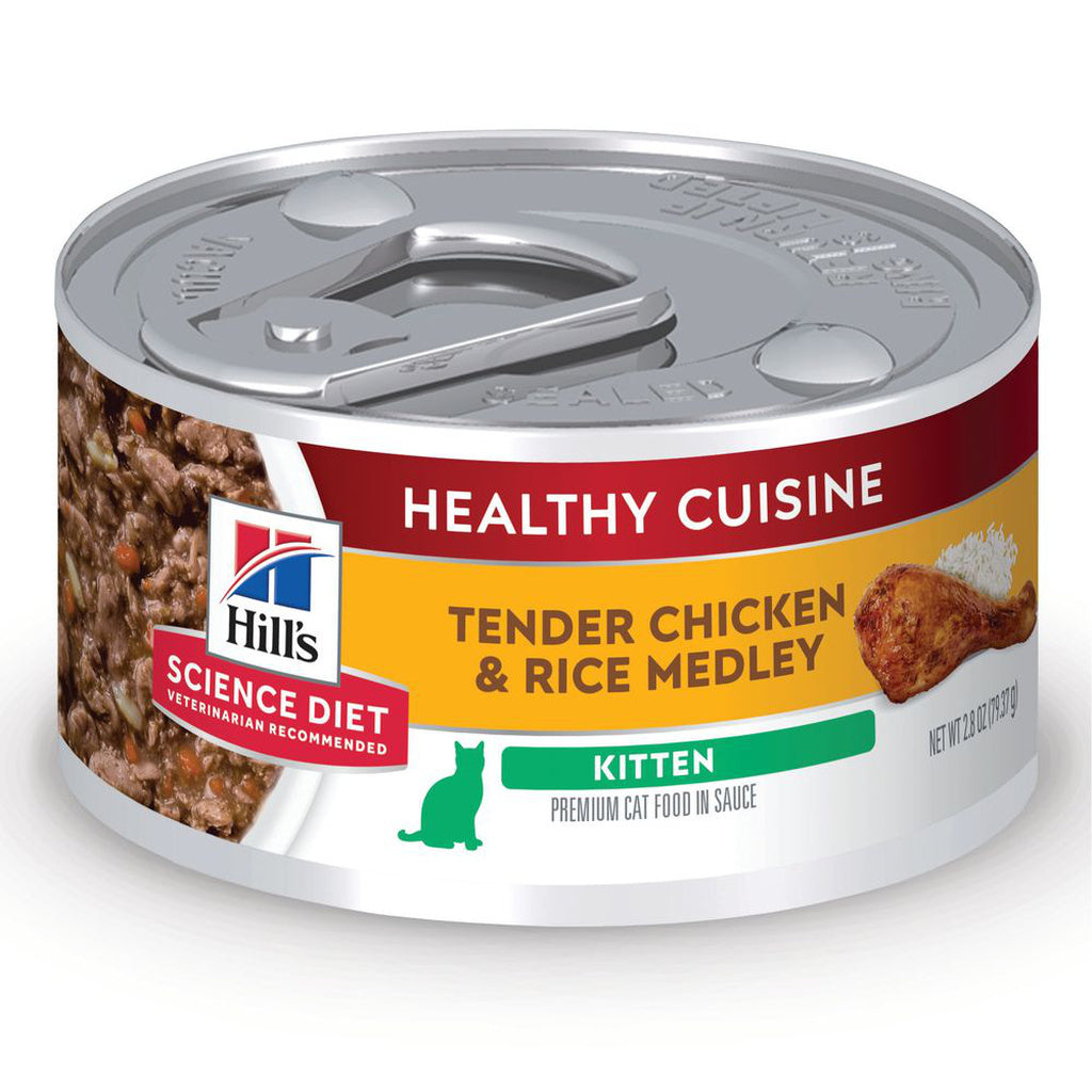 Hill's Science Diet Kitten Healthy Cuisine Roasted Chicken & Rice Medley Wet Cat Food, 2.8 Oz