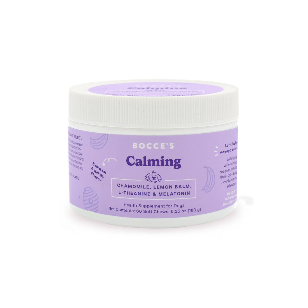 Bocce's Bakery Calming Dog Chews - 60 Count | Peanut Butter & Honey Flavor | Stress Relief & Relaxation