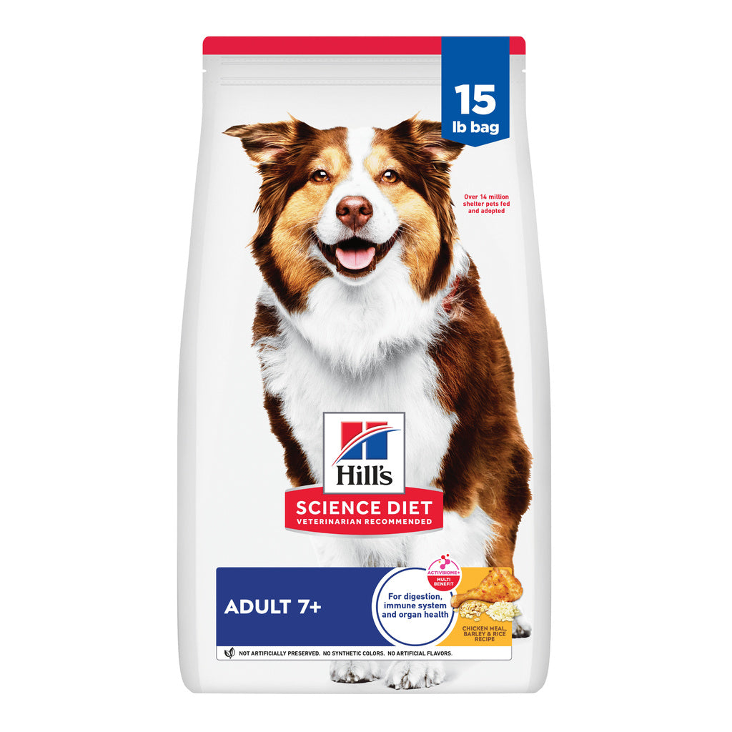 Hill's Science Diet Senior 7+ Chicken Meal, Barley & Rice Dry Dog Food, 15 lb Bag