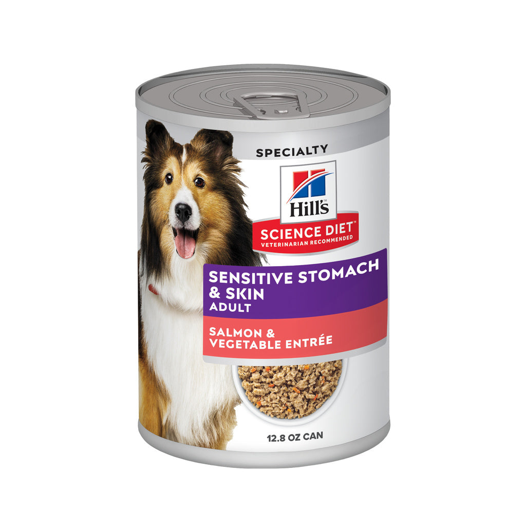 Hill's Science Diet Adult Sensitive Stomach & Skin Salmon & Vegetable Wet Dog Food - 12.8 oz Can