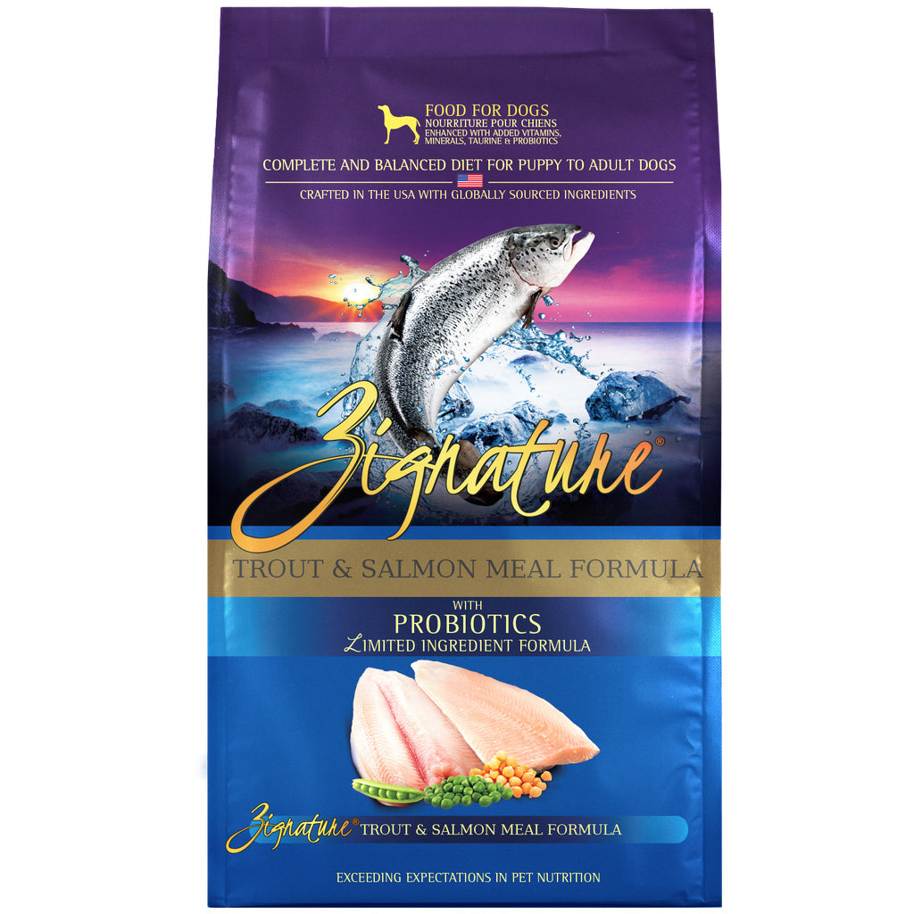 Zignature Trout & Salmon Meal Formula Dry Dog Food - Limited Ingredient, Grain-Free (4lb)
