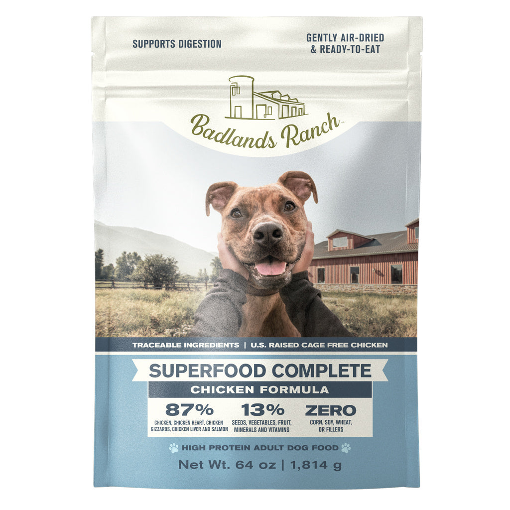 Badlands Ranch Superfood Complete Air-Dried Dog Food, Chicken Formula, 64 oz Bag