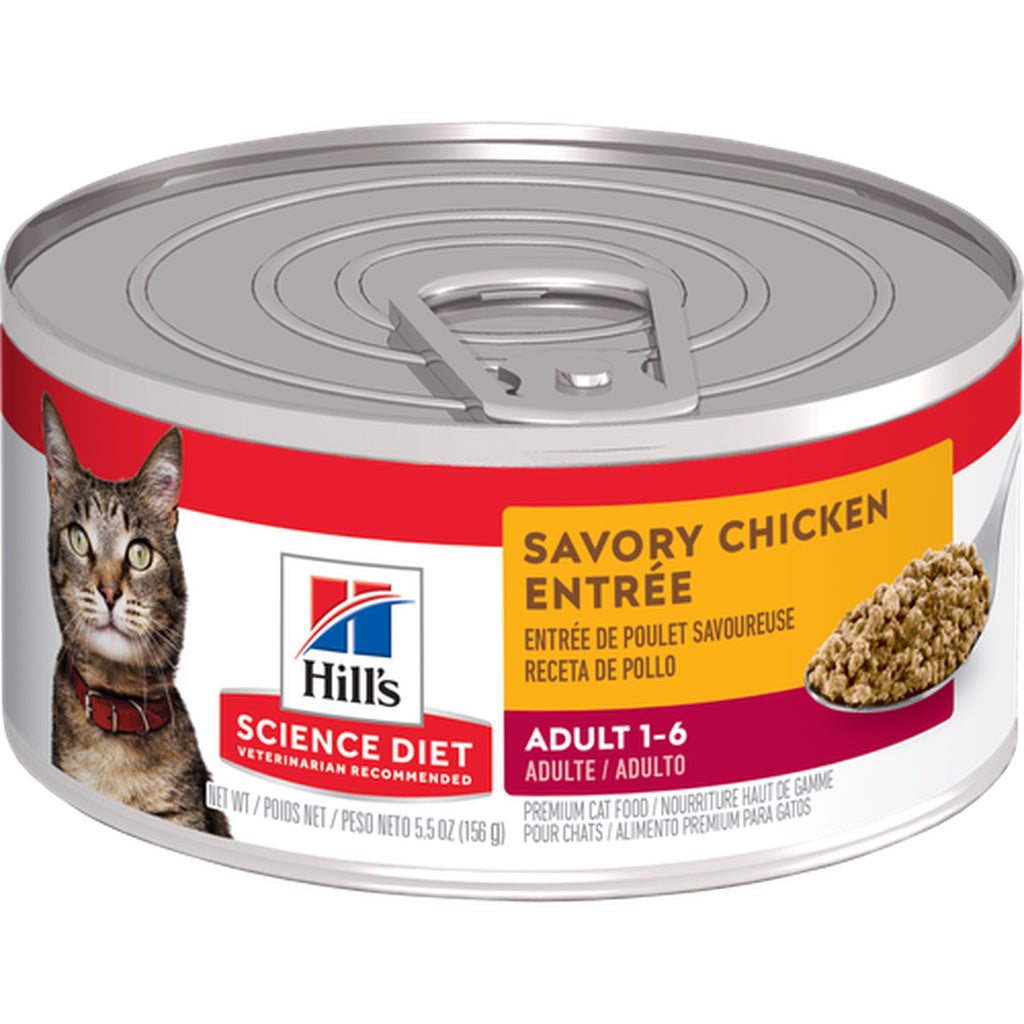 Hill's Science Diet Adult Savory Chicken Entree Wet Cat Food, 5.5 oz Can