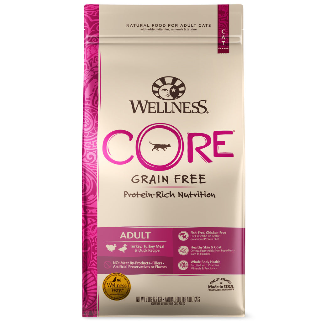Wellness CORE Grain-Free Turkey & Duck Recipe Dry Cat Food, 5 lb