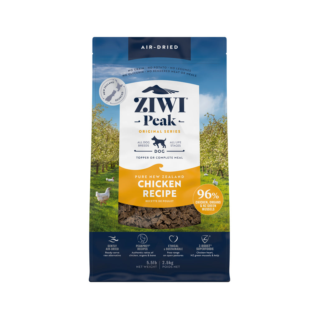 Ziwi Peak Air-Dried Chicken Dog Food - 5.5 lb / 2.5kg - Grain-Free, High Protein