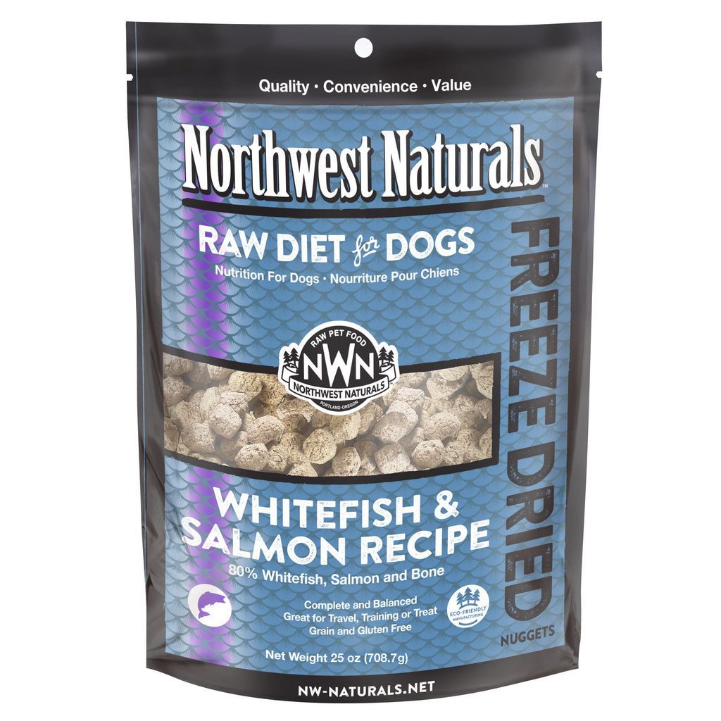Northwest Naturals Freeze Dried Whitefish & Salmon Dog Food Nuggets, 25 oz Value Bag