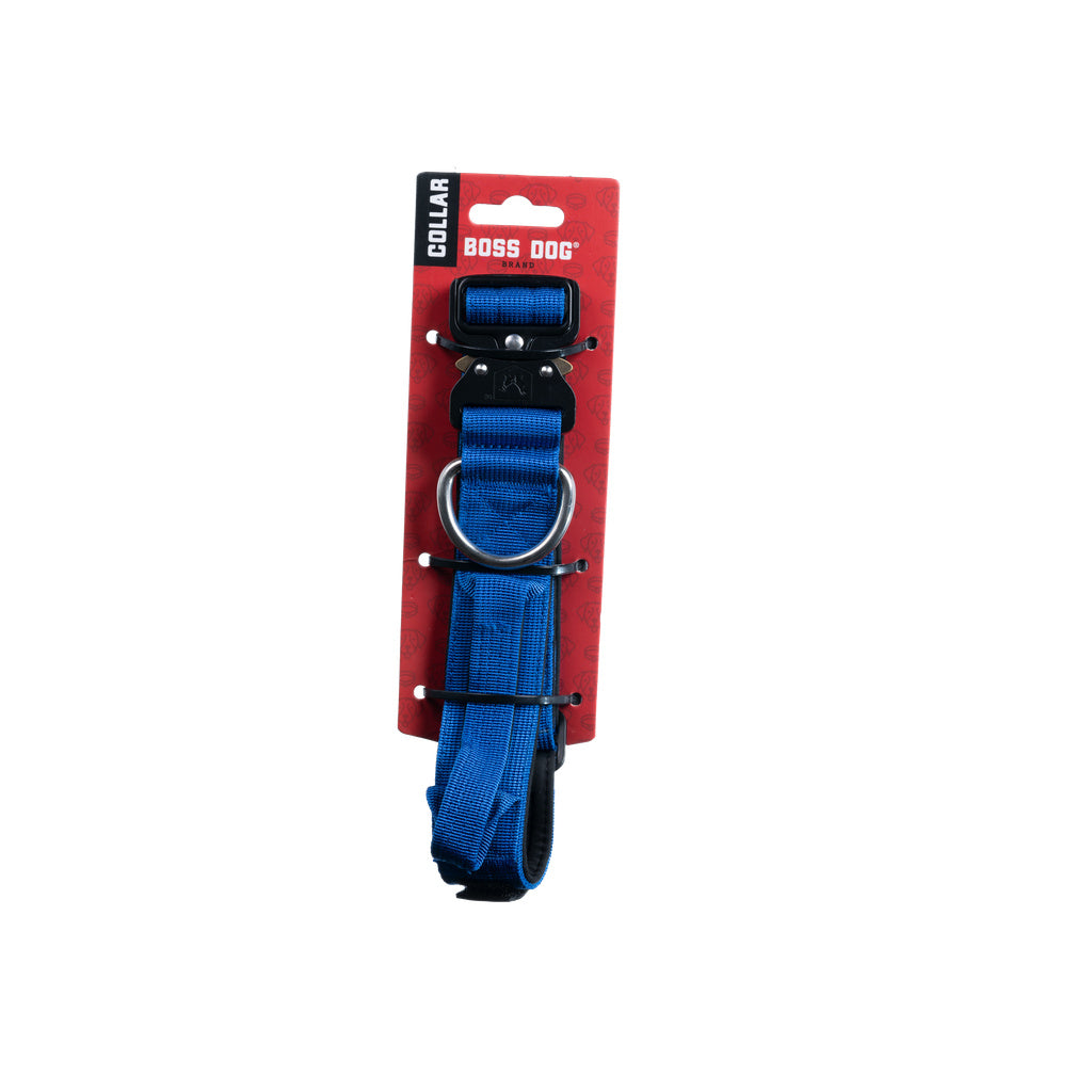 Boss Dog Tactical Collar - Blue - XL - Adjustable Dog Collar (20-28 in)