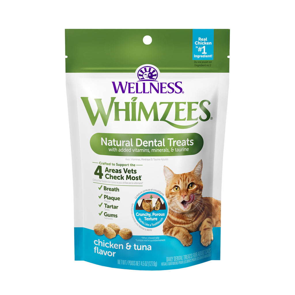 Whimzees Cat Dental Treats Chicken & Tuna - Natural Dental Chews, 4.5oz