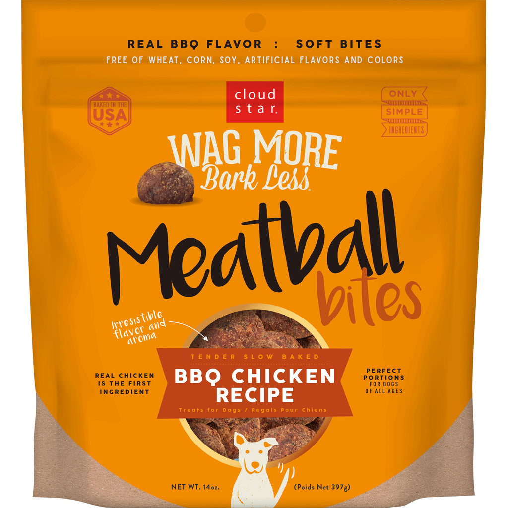 Cloud Star Wag More Bark Less Dog Treats, Chicken Meatballs, Grain Free, 14 oz