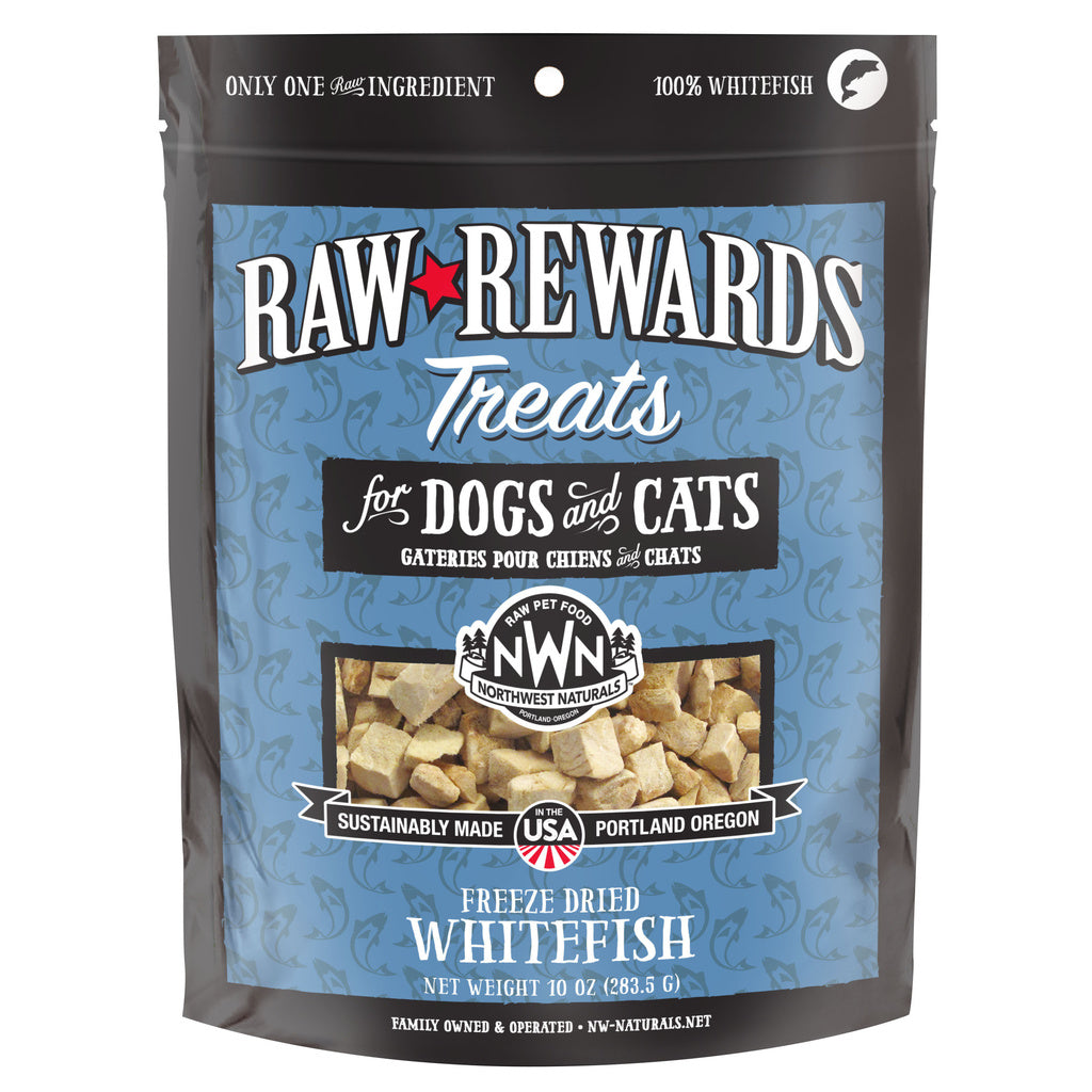Northwest Naturals Raw Rewards Freeze-Dried Whitefish Dog & Cat Treats, 10 oz