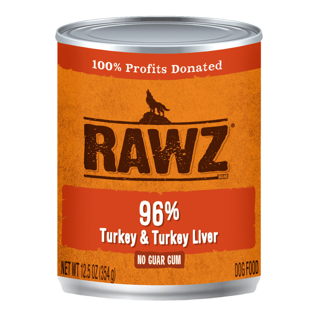 Rawz 96% Turkey & Turkey Liver Pate Canned Dog Food, 12.5 oz Gluten-Free