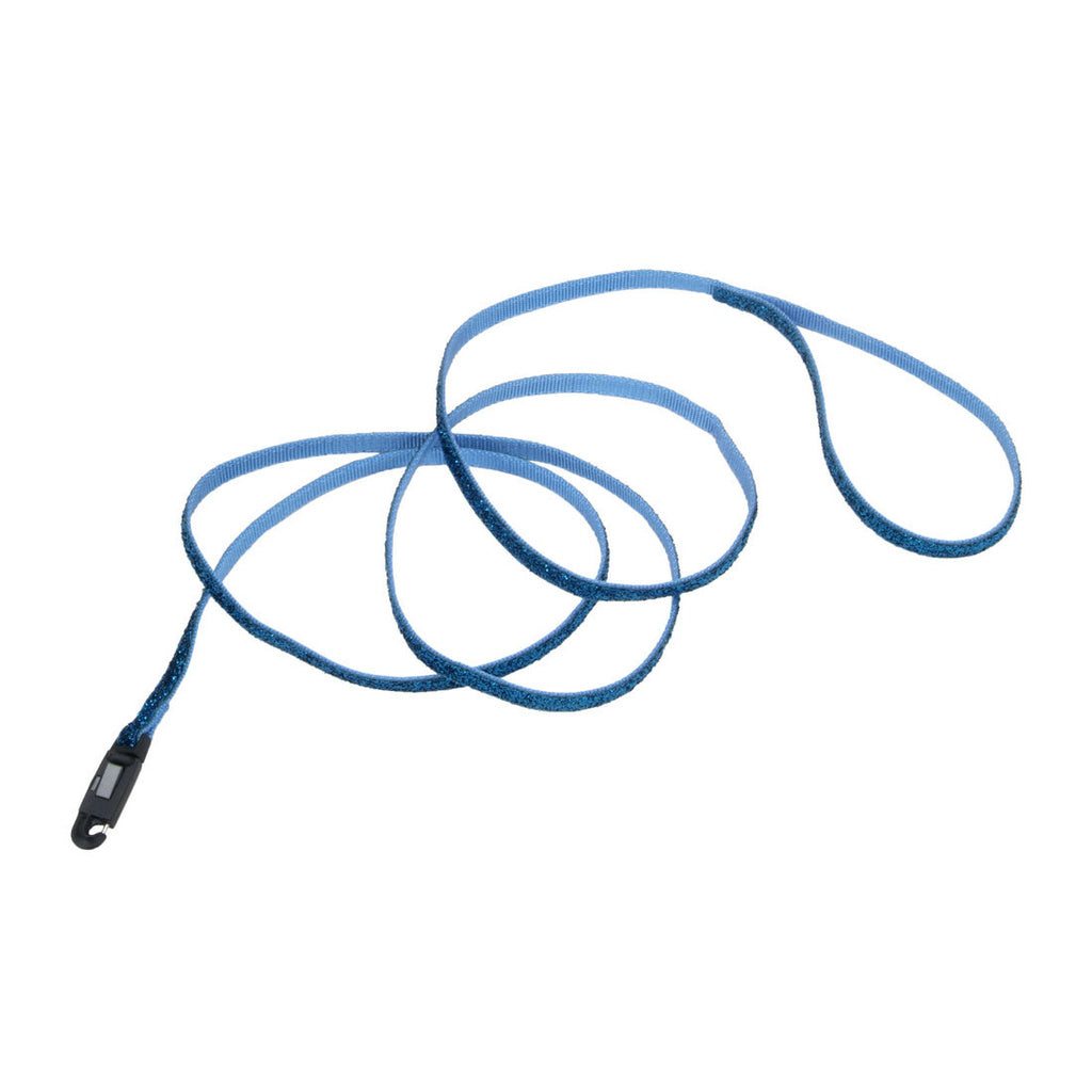 Li'l Pals Dog Leash 3/8" x 6' Blue Glitter - Small/X-Small Breed Puppy Lead
