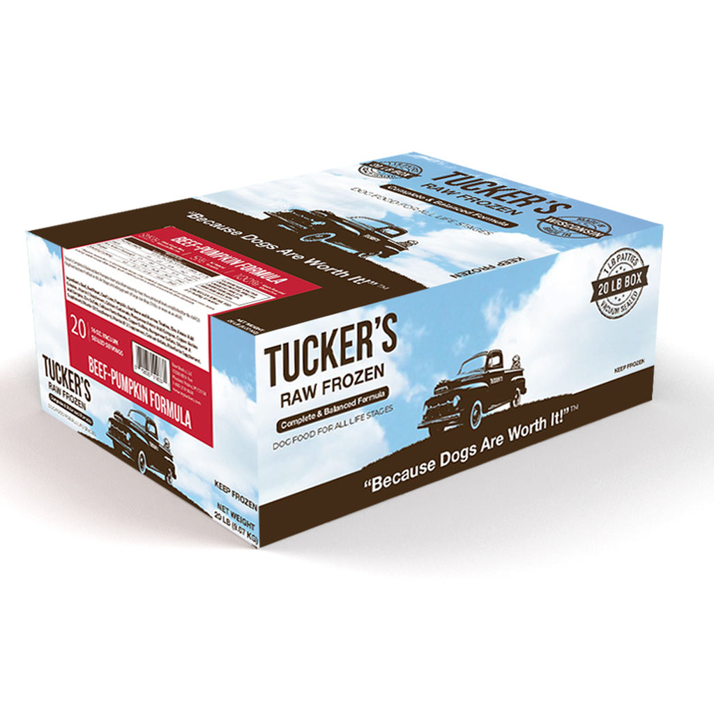 Tucker's Raw Frozen Beef & Pumpkin Dog Food - 20lb Bulk Box