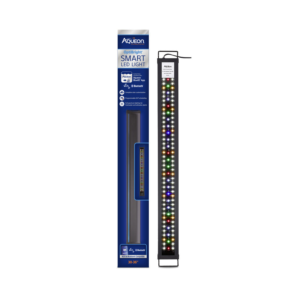 Aqueon OptiBright Smart LED Light Fixture 30-36 inch, WiFi & Bluetooth Aquarium Light
