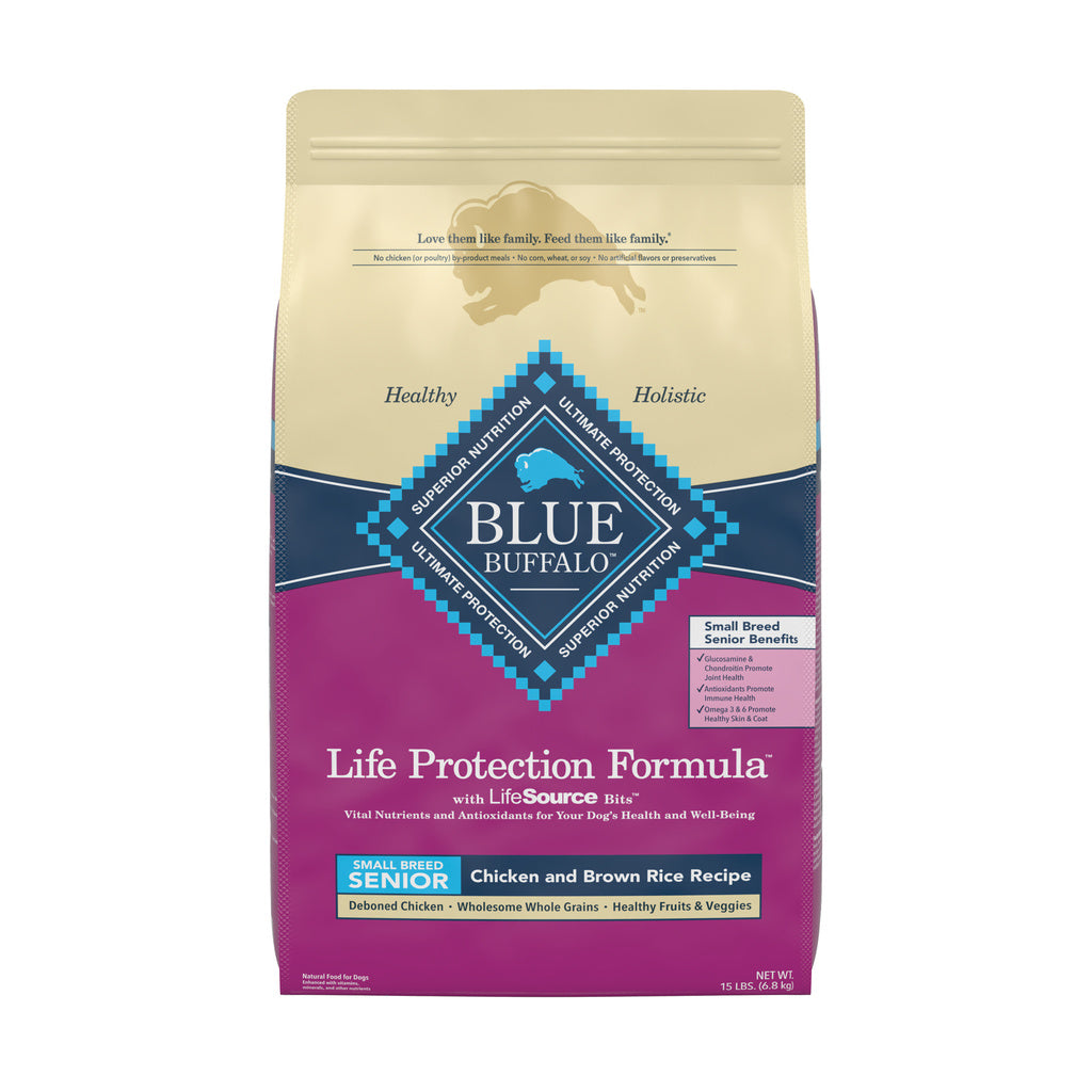 Blue Buffalo Life Protection Formula Small Breed Senior Chicken & Brown Rice Recipe Dry Dog Food - 15lb Bag