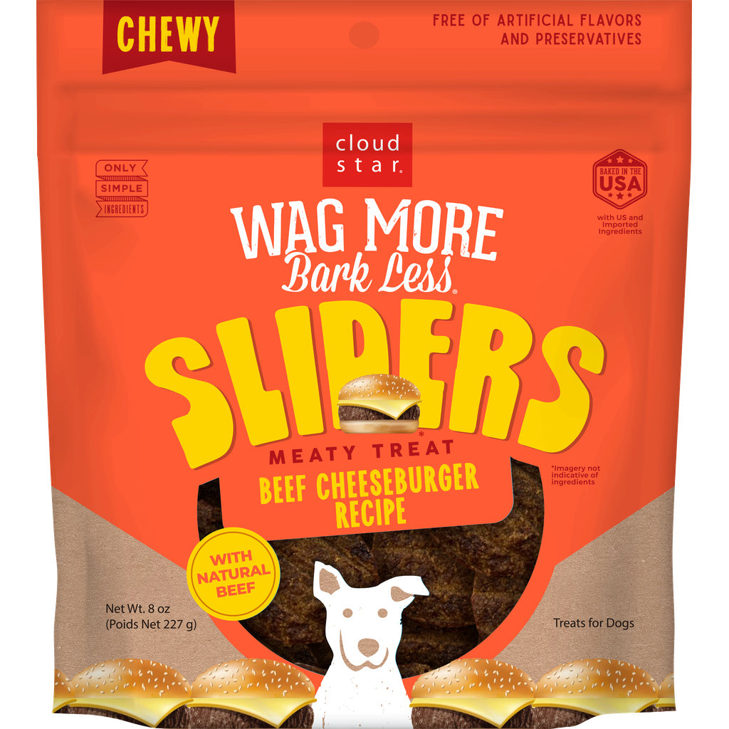 Cloud Star Wag More Bark Less Sliders Dog Treats, Beef Cheeseburger, 8 oz. Bag
