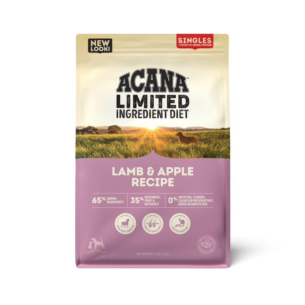 ACANA Singles Lamb & Apple Recipe Grain-Free Dry Dog Food, 4.5 lb Bag