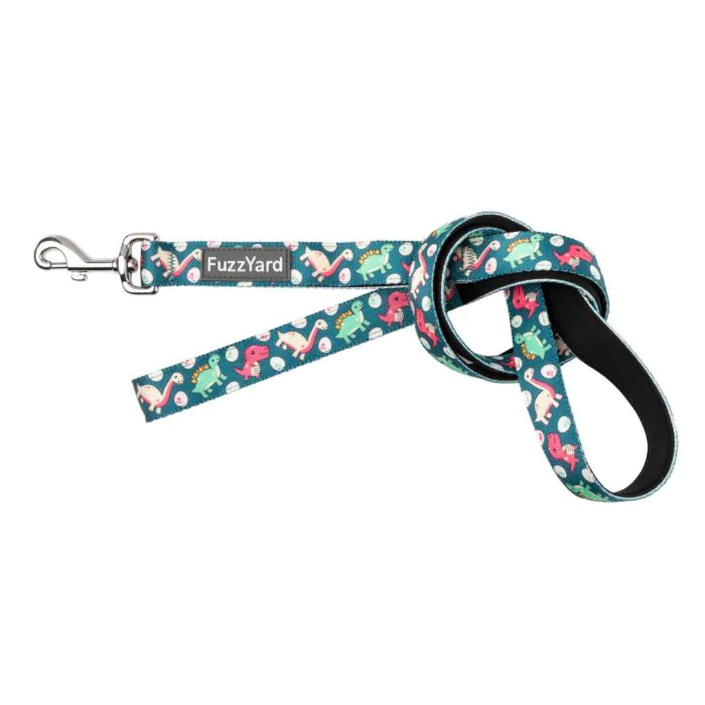 FuzzYard Dinosaur Land Dog Lead - Large, Durable Walking Leash with Dino Design