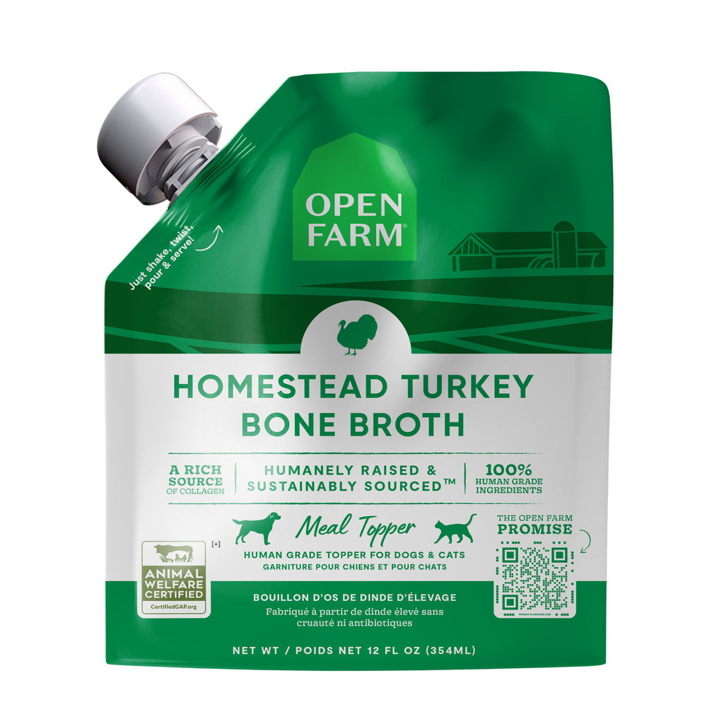 Open Farm Turkey Bone Broth for Dogs & Cats - 12oz - Food Topper, Collagen Rich